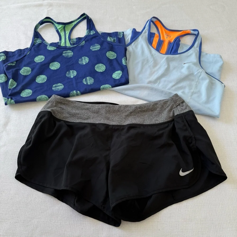 Nike Athleisure Bundle Running Shorts & Tank Tops Size L Athletic Gym Activewear